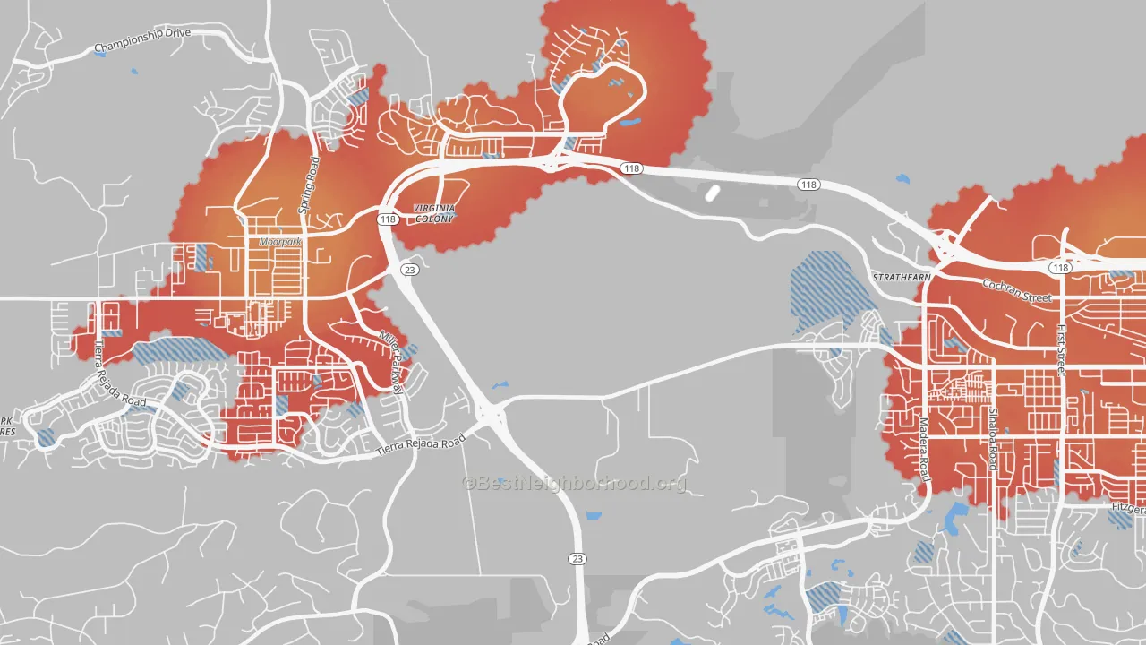 Transit Grade map of Virginia Colony, CA