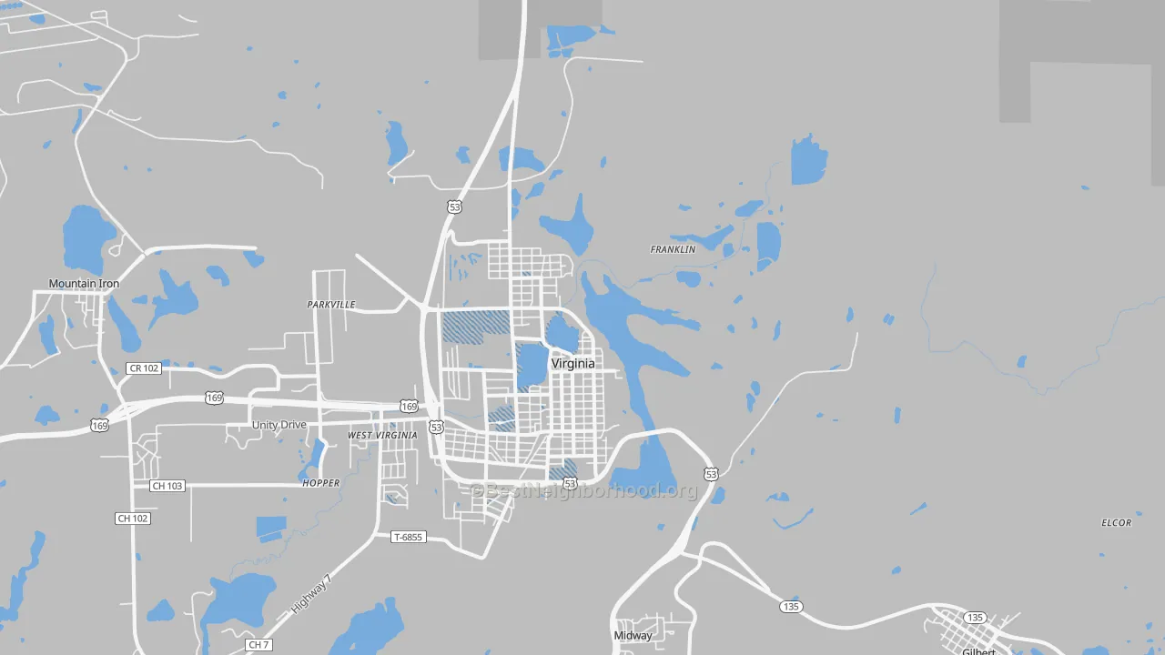 Transit Grade map of Virginia, MN