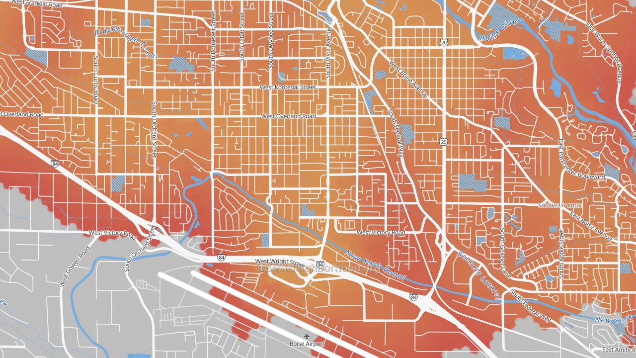 Transit Grade map of Vista, Boise, ID