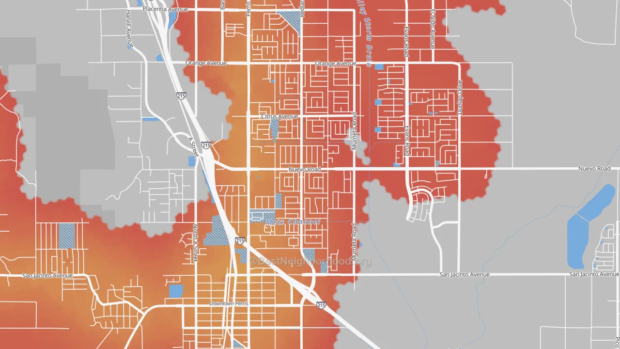 Transit Grade map of Vista Creek, Perris, CA