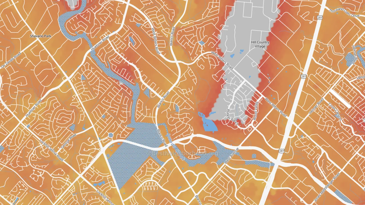 Transit Grade map of Vista del Norte, San Antonio, TX