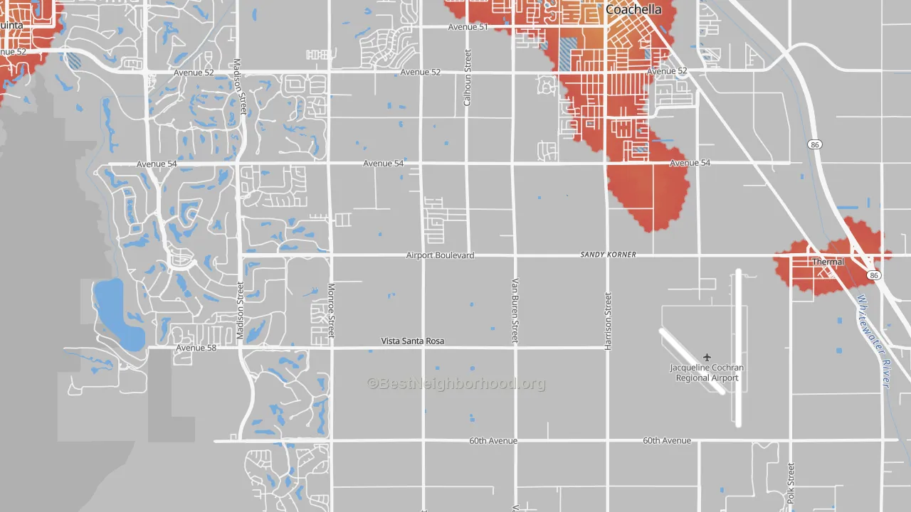 Transit Grade map of Vista Santa Rosa, CA