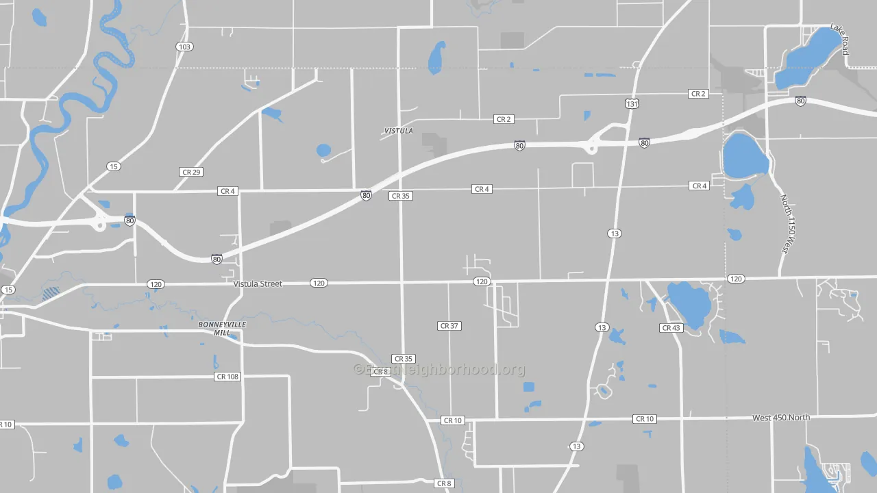 Transit Grade map of Vistula, IN