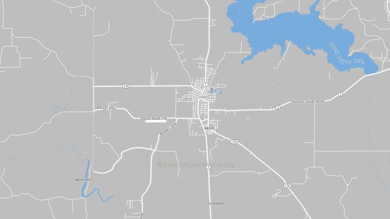 Transit Grade map of Vivian, LA