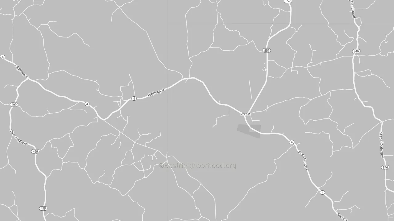 Transit Grade map of Vixen, LA