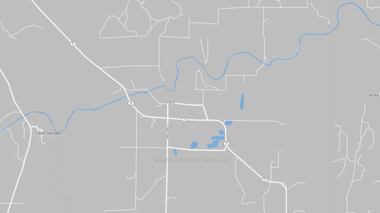 Transit Grade map of Voca, TX