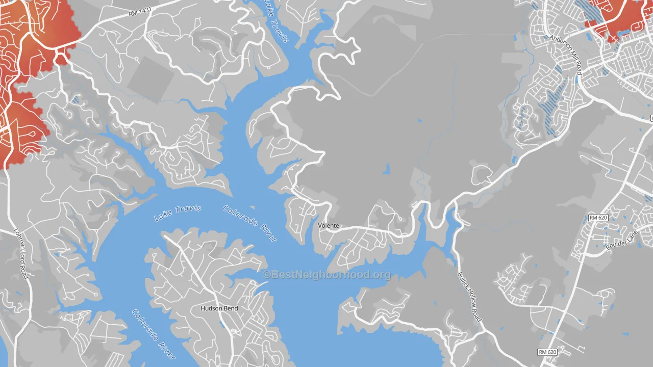 Transit Grade map of Volente, TX