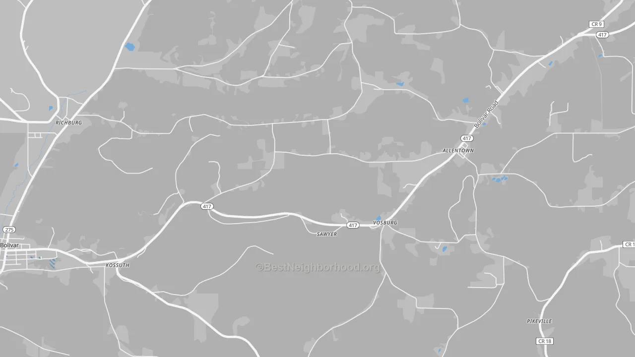 Transit Grade map of Vosburg, NY
