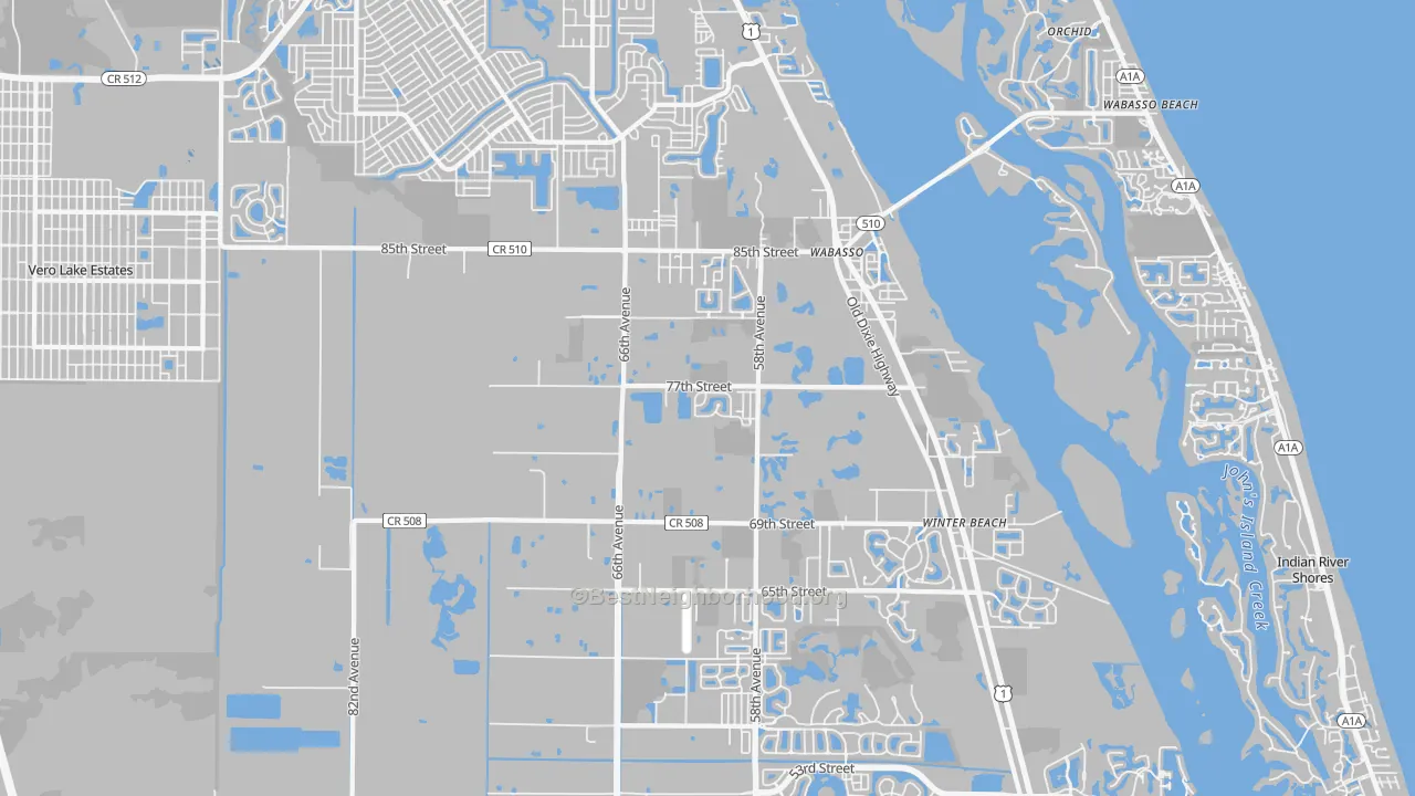 Transit Grade map of Wabasso, FL