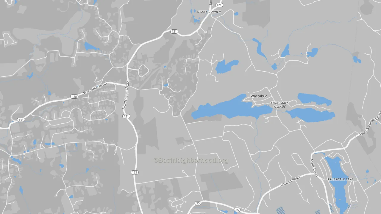 Transit Grade map of Waccabuc, NY