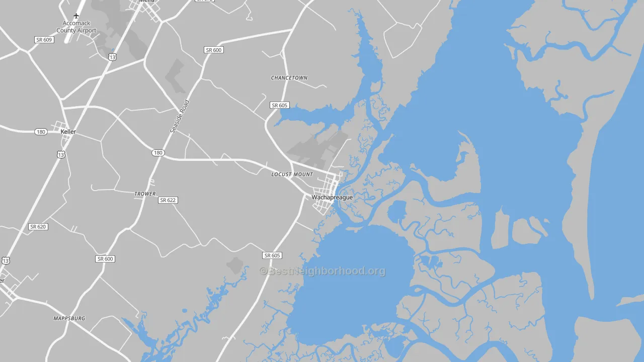 Transit Grade map of Wachapreague, VA