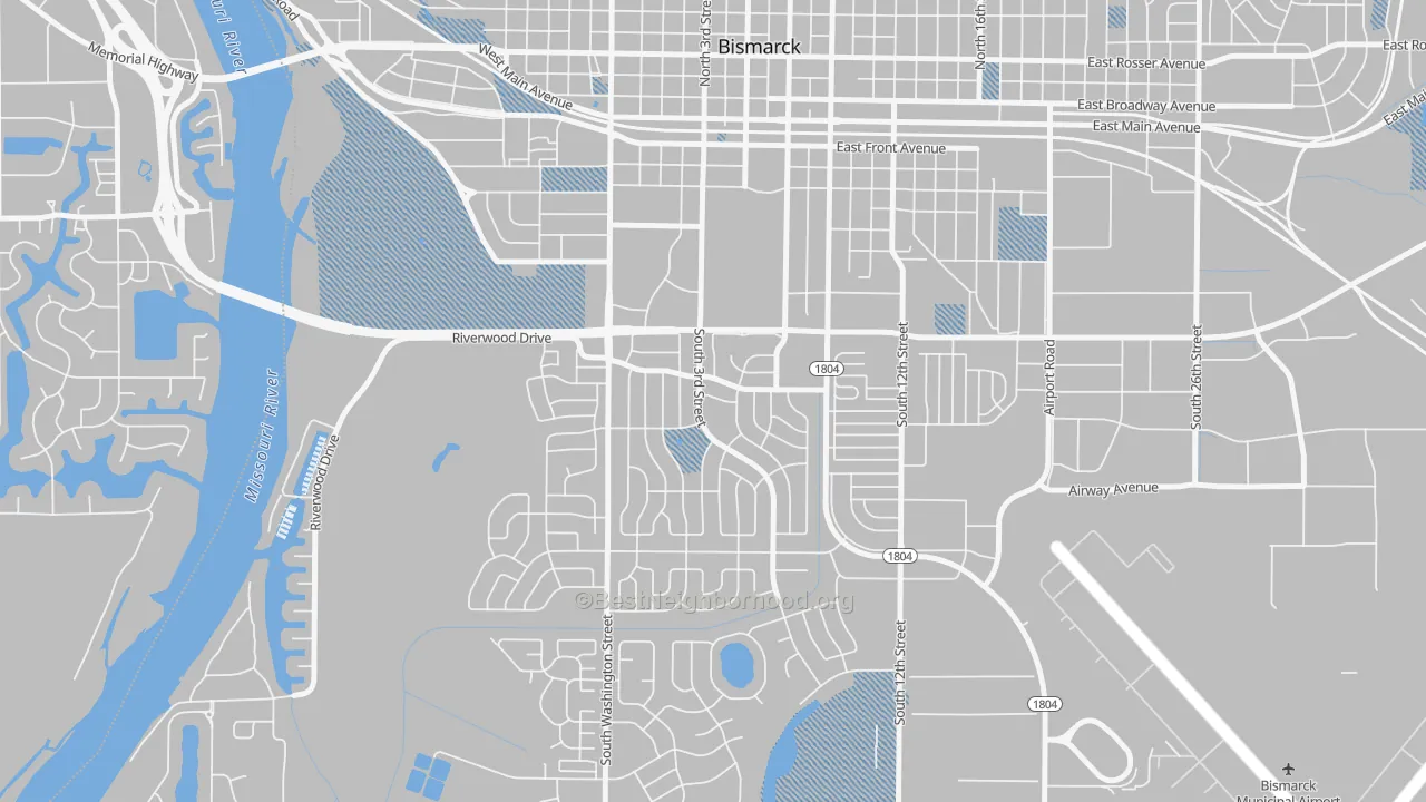 Transit Grade map of Wachter's, Bismarck, ND