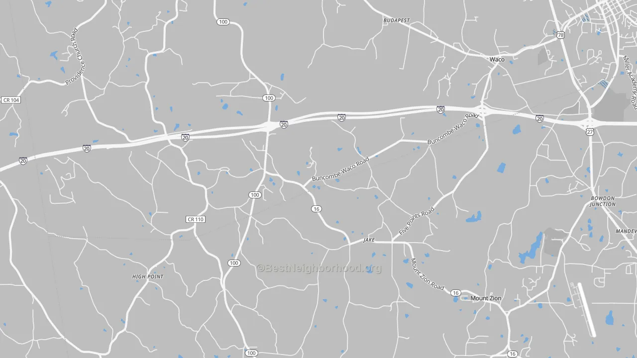 Transit Grade map of Waco, GA