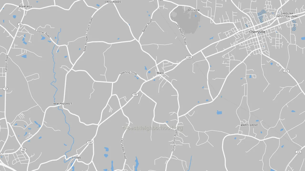 Transit Grade map of Waco, NC