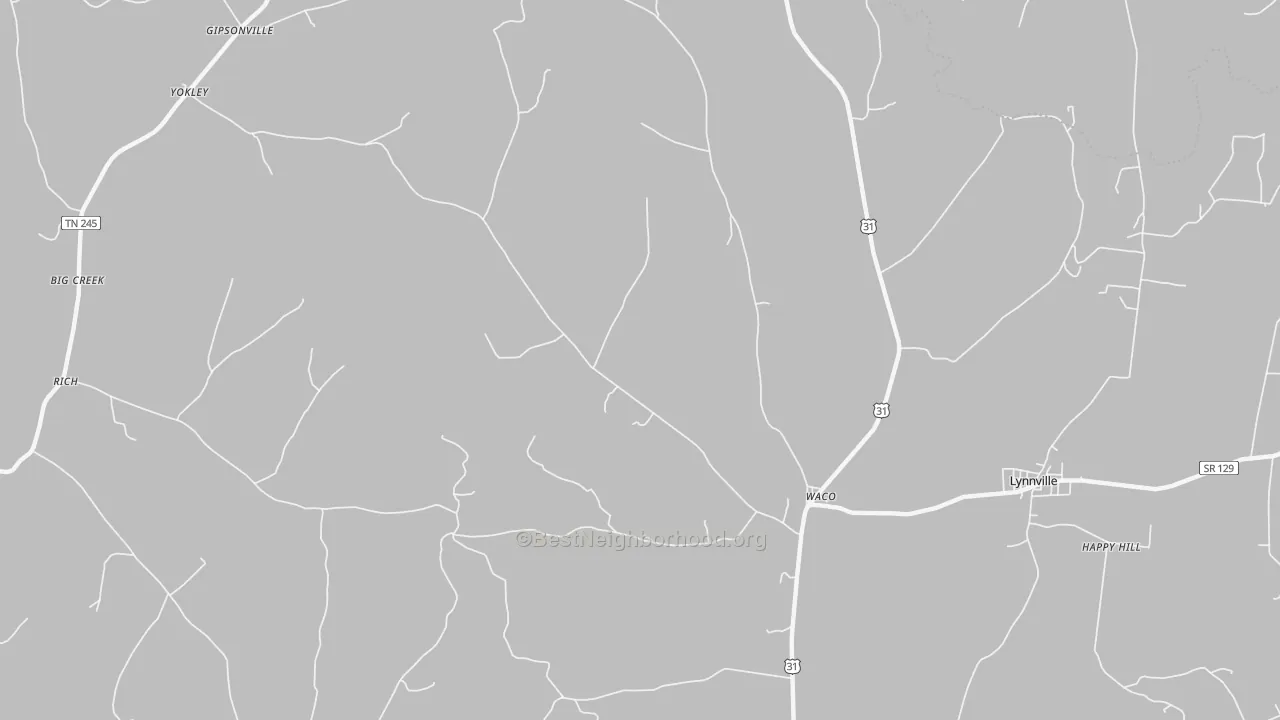 Transit Grade map of Waco, TN