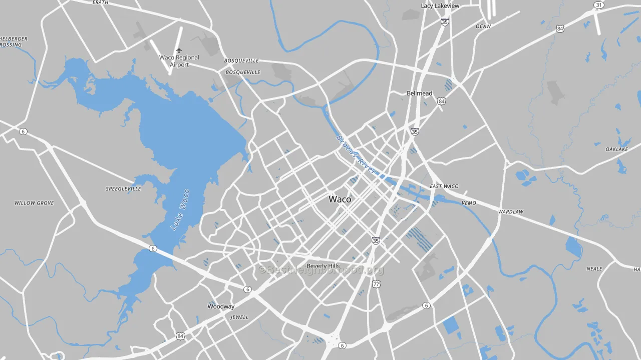 Transit Grade map of Waco, TX