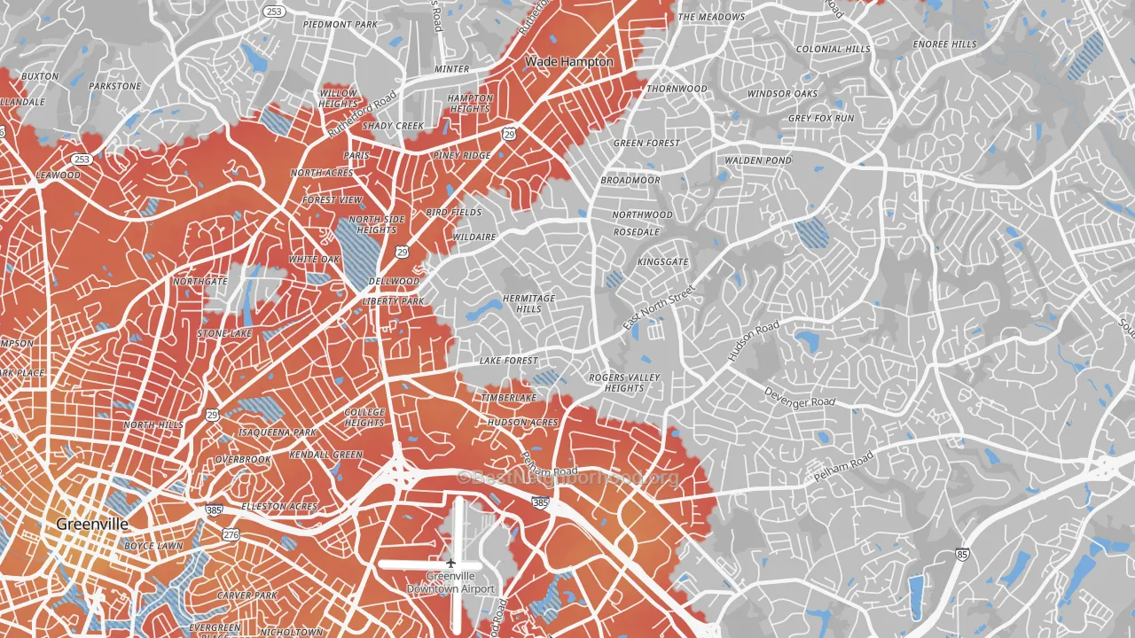Transit Grade map of Wade Hampton, SC