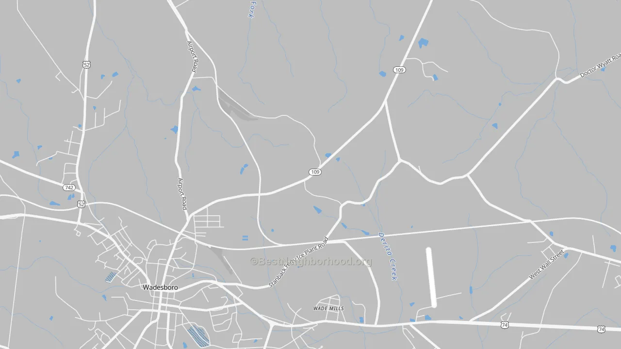Transit Grade map of Wade Mills, NC