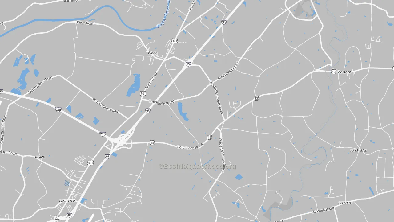 Transit Grade map of Wade, NC