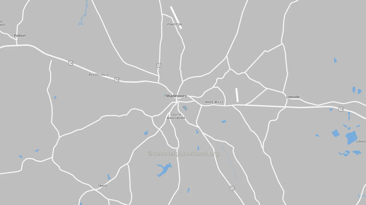 Transit Grade map of Wadesboro, NC