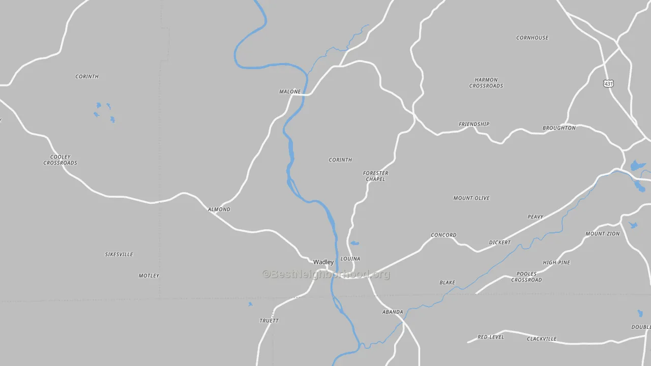 Transit Grade map of Wadley, AL