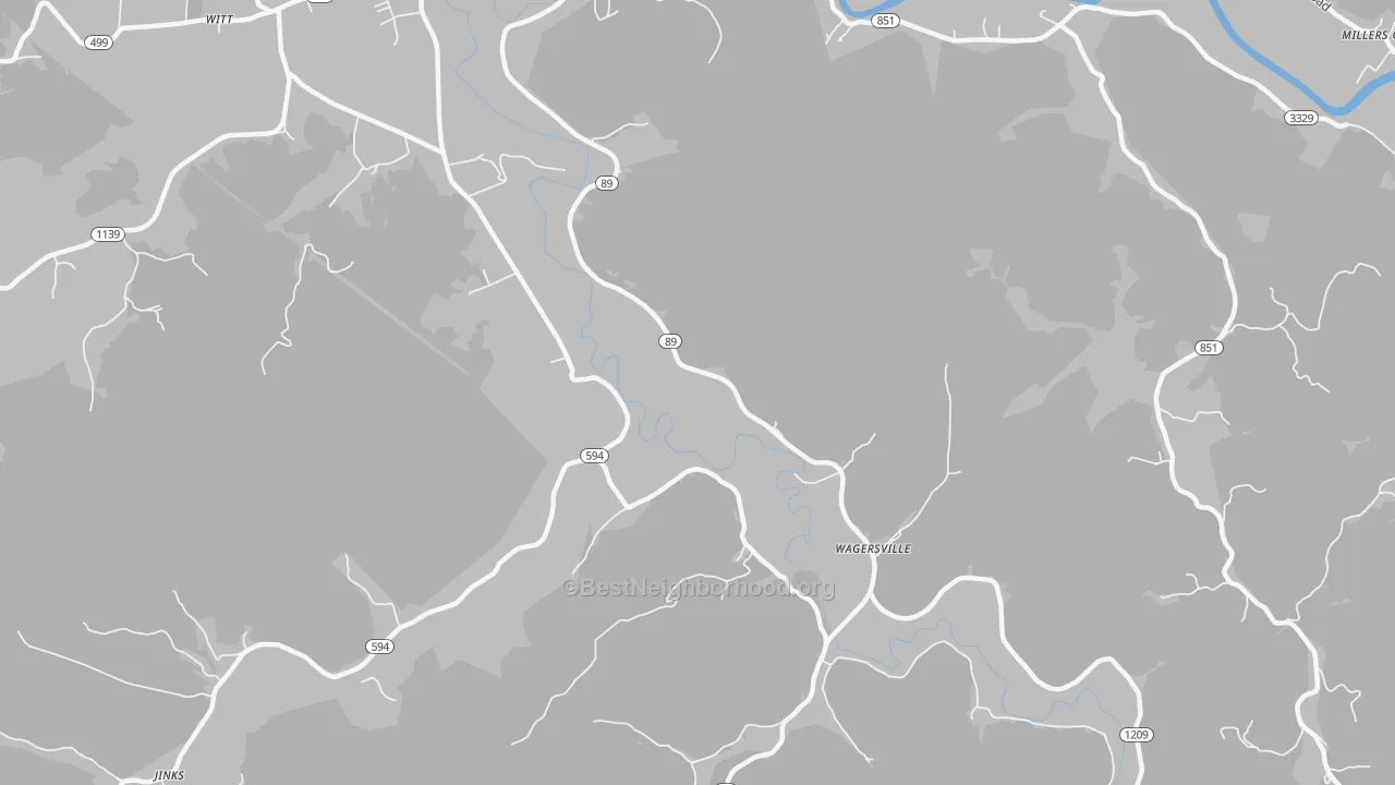 Transit Grade map of Wagersville, KY
