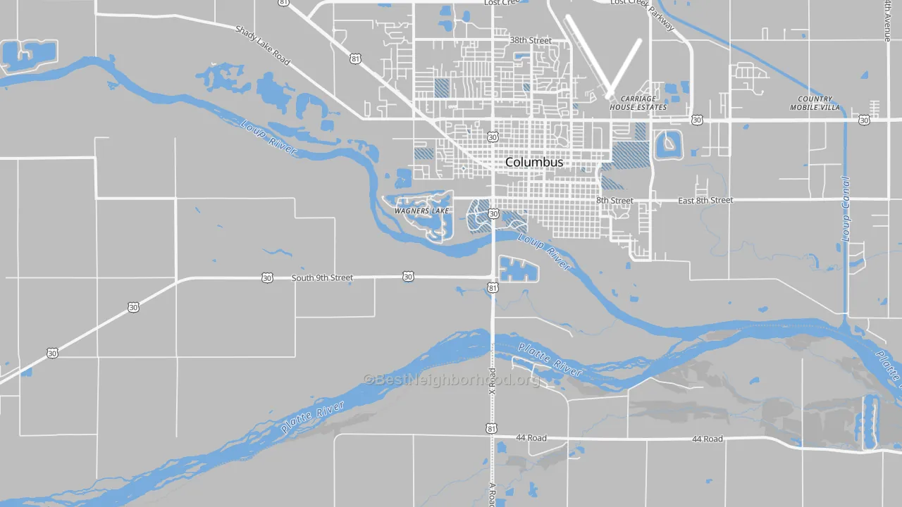 Transit Grade map of Wagners Lake, NE