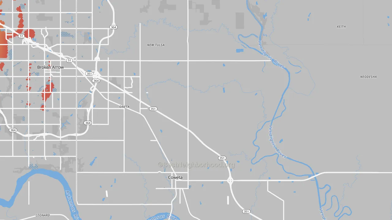 Transit Grade map of Wagoner County, OK