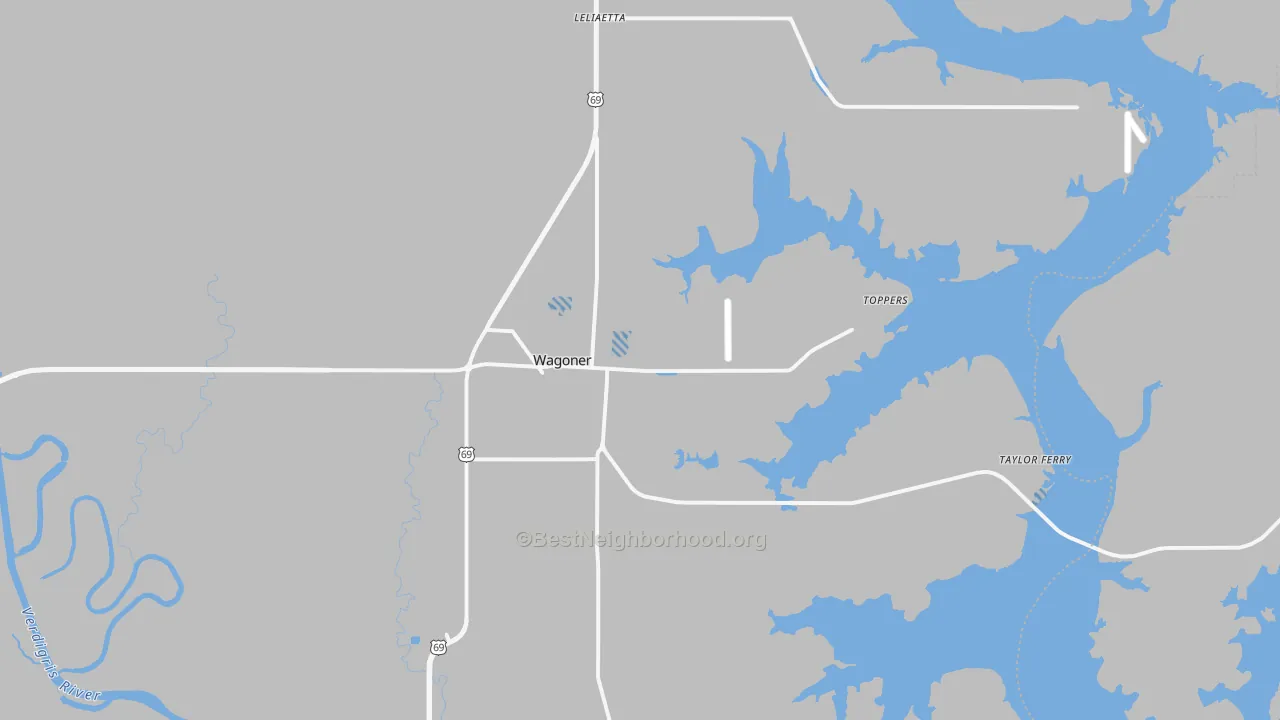 Transit Grade map of Wagoner, OK