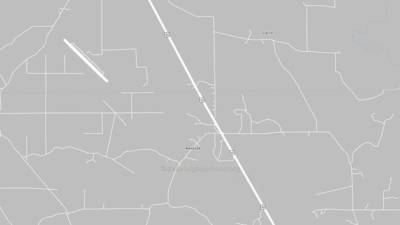 Transit Grade map of Wahalak, MS
