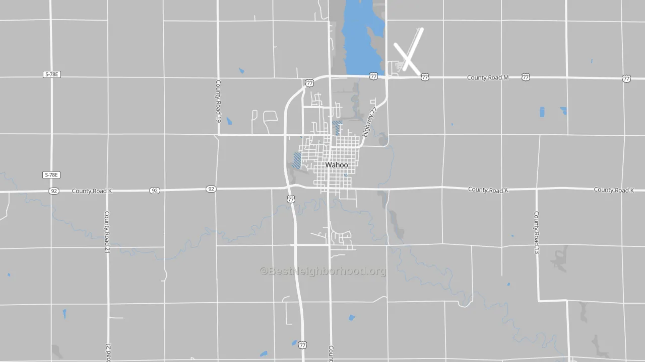 Transit Grade map of Wahoo, NE