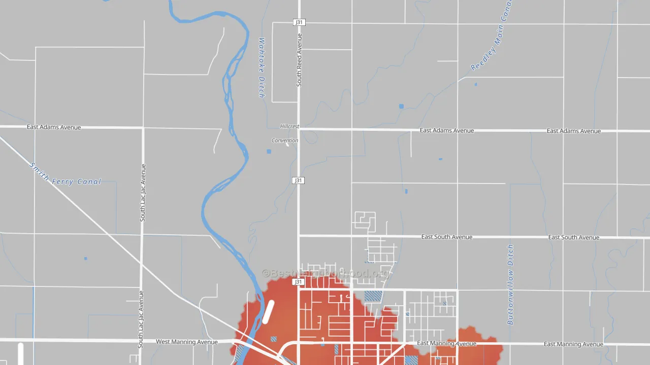 Transit Grade map of Wahtoke, CA