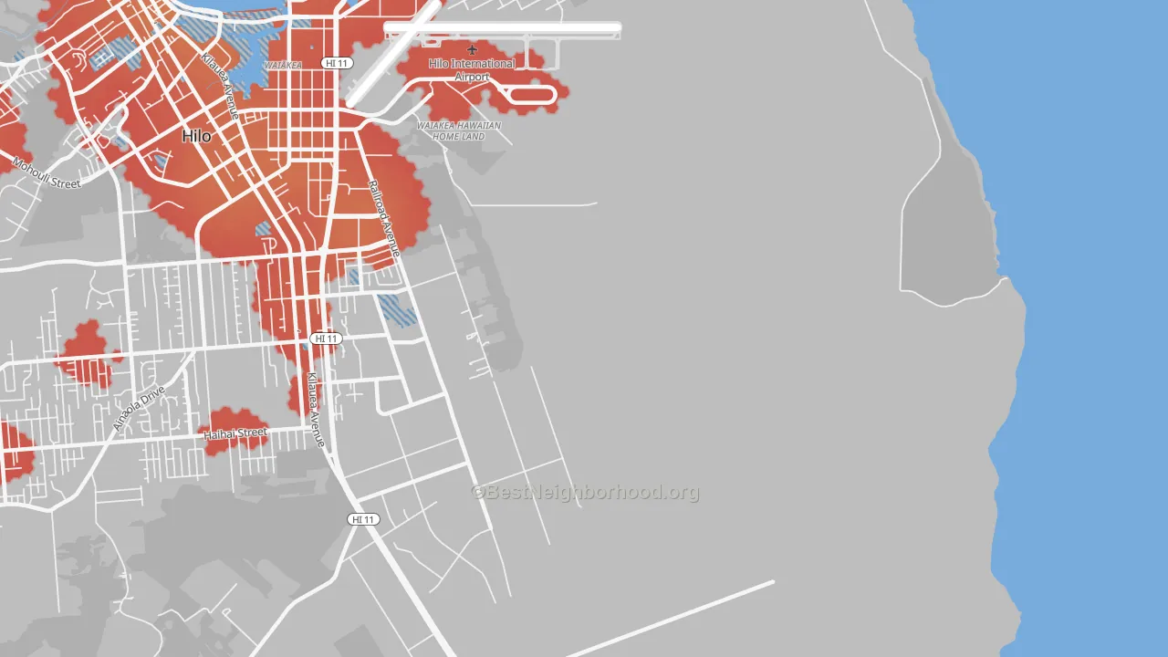 Transit Grade map of Waiakea, HI