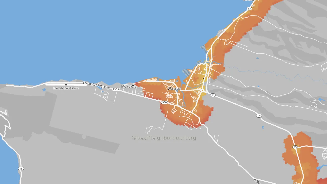 Transit Grade map of Waialua, HI