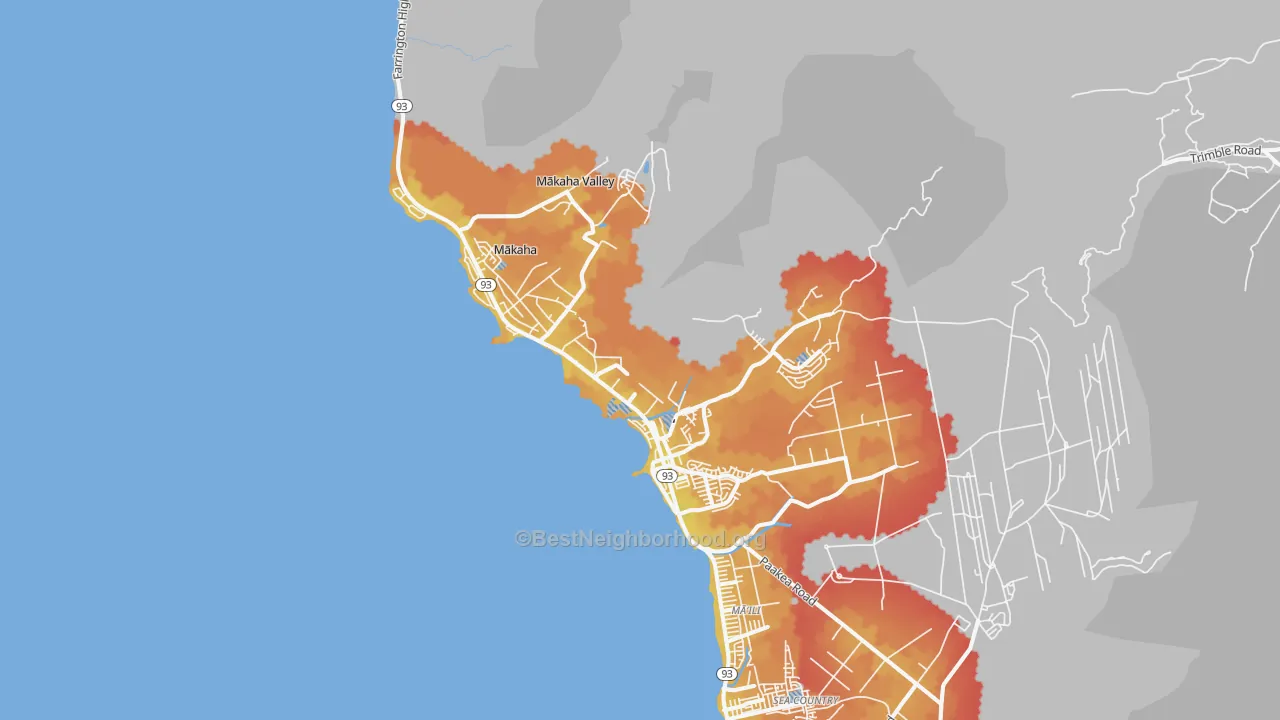 Transit Grade map of Waianae, HI