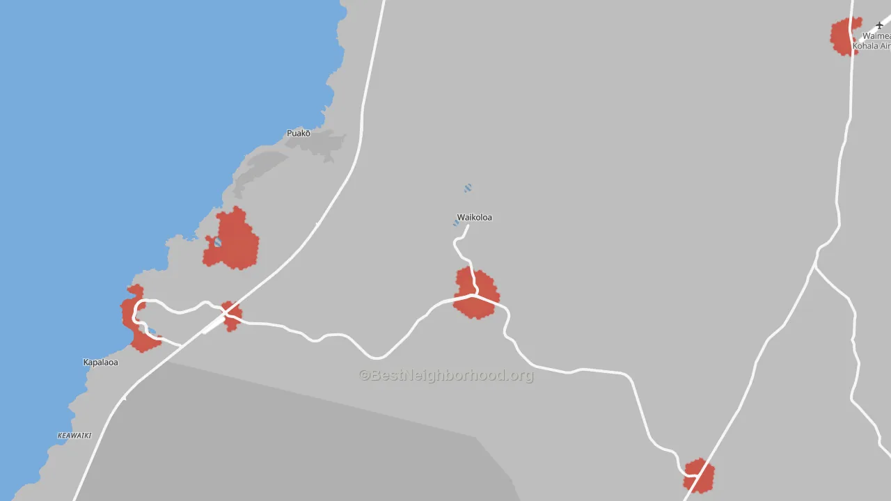 Transit Grade map of Waikoloa, HI