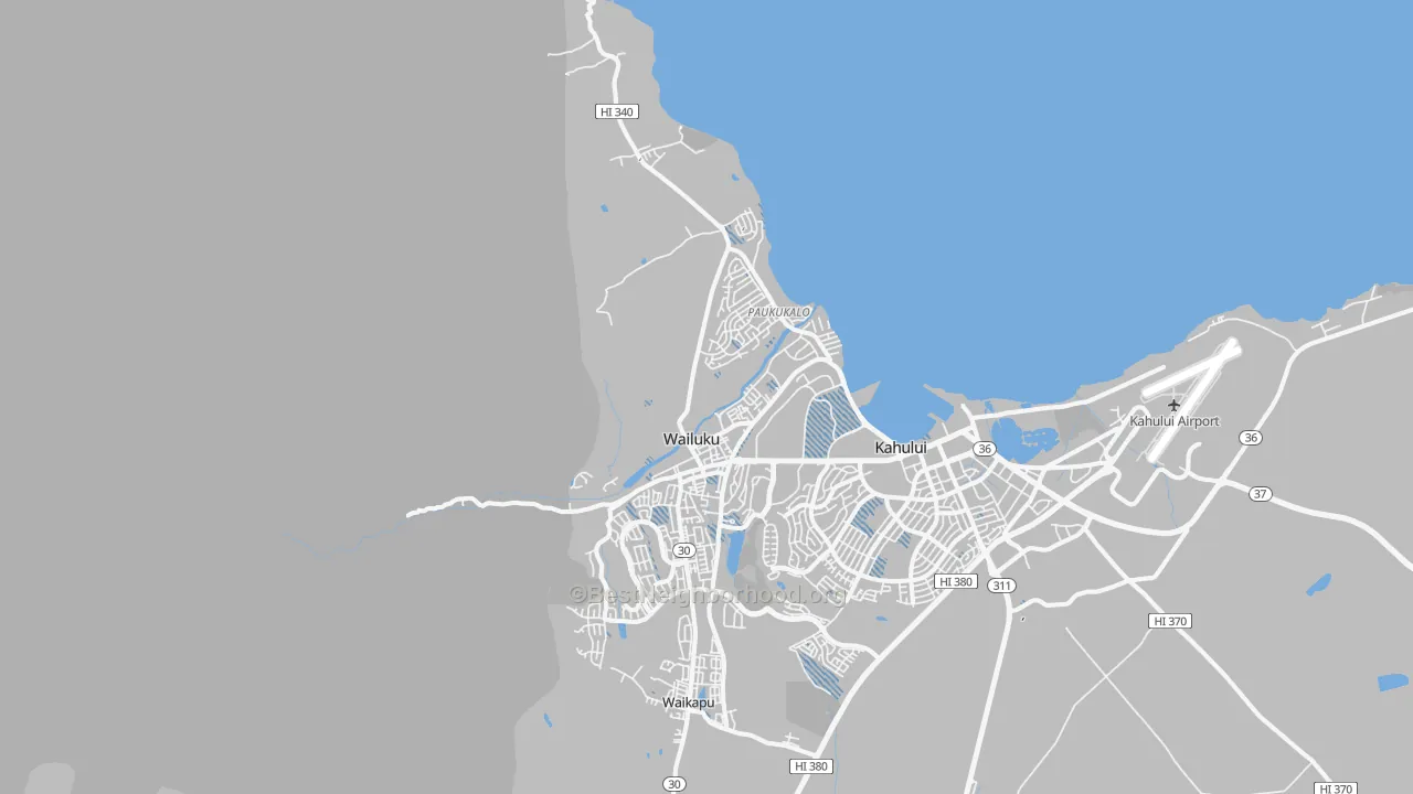 Transit Grade map of Wailuku, HI