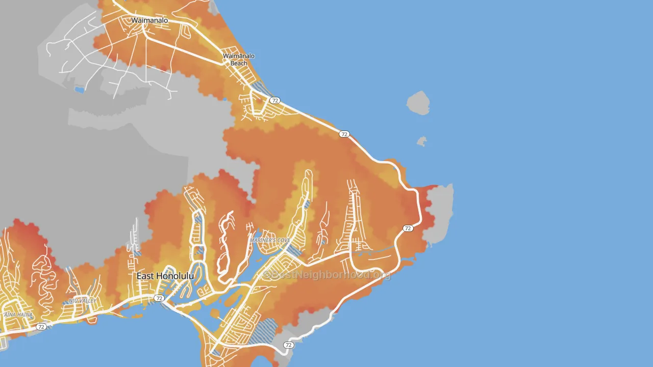 Transit Grade map of Waimanalo Beach, HI
