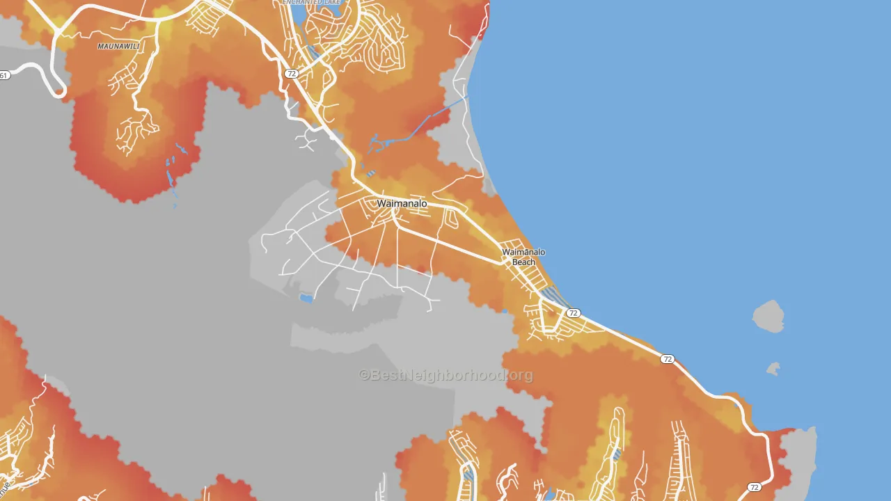 Transit Grade map of Waimanalo, HI