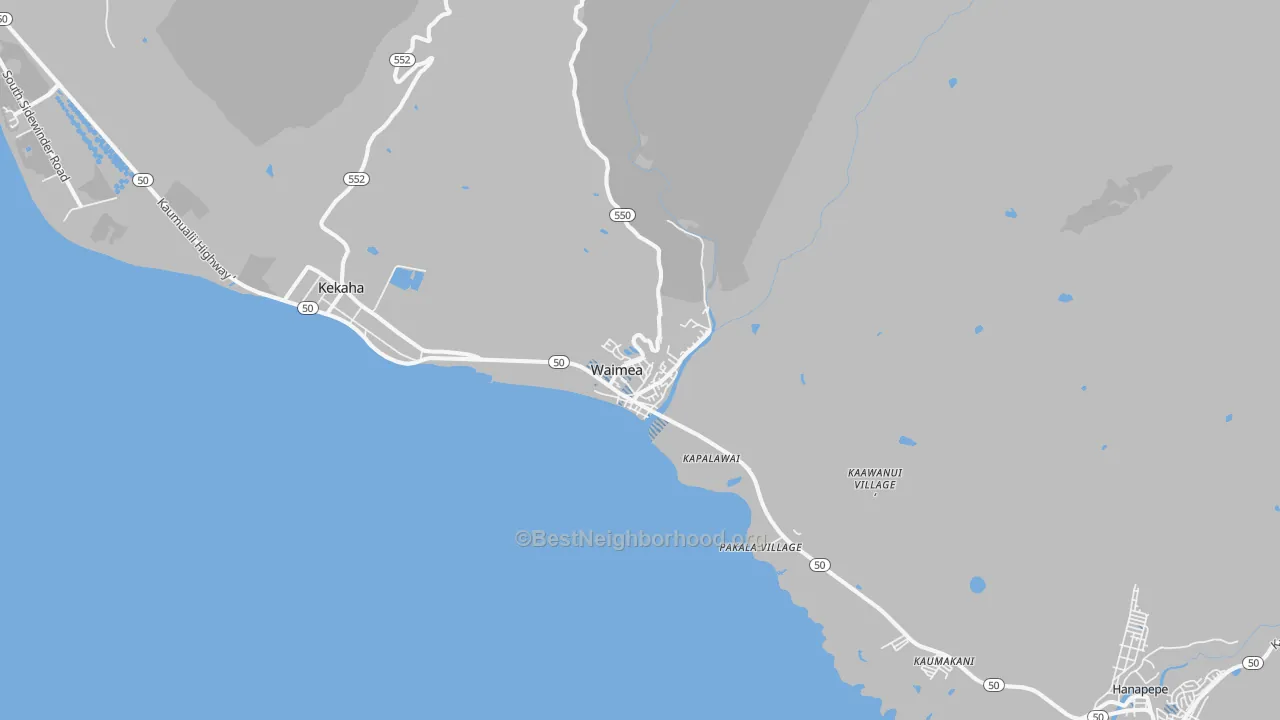 Transit Grade map of Waimea Kauai, HI