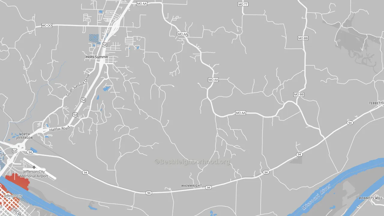 Transit Grade map of Wainwright, MO