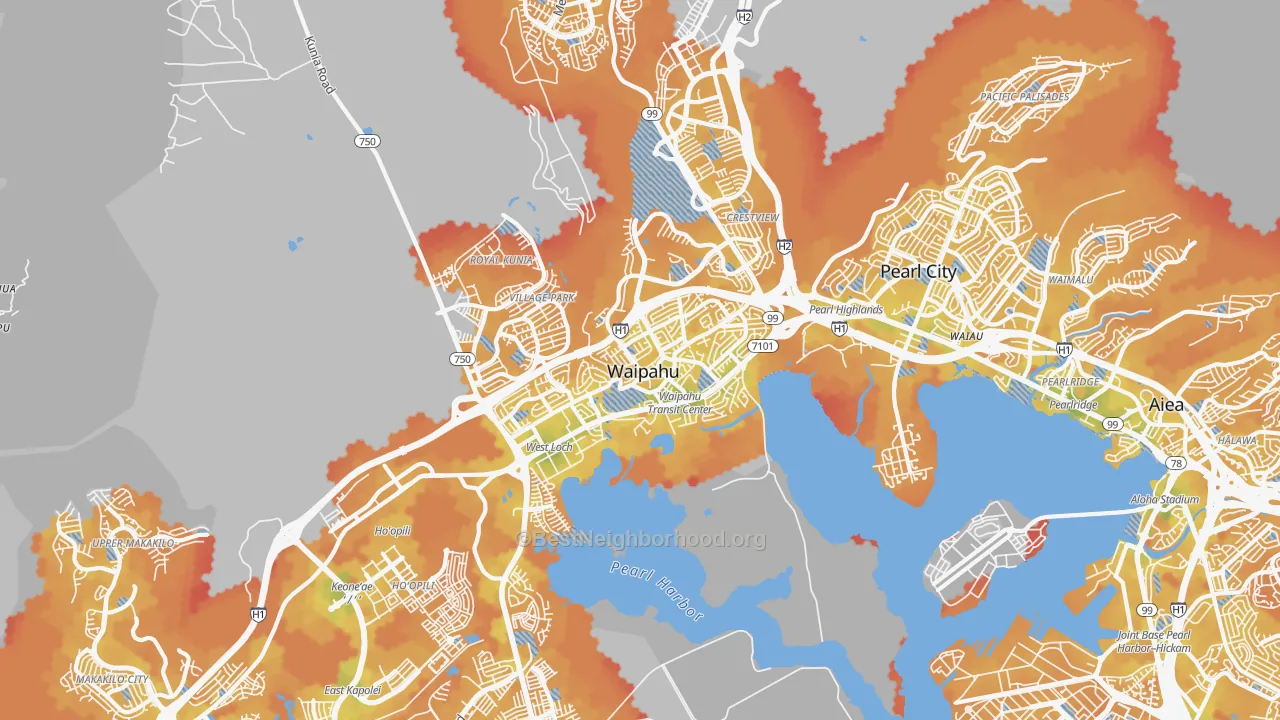 Transit Grade map of Waipahu, HI