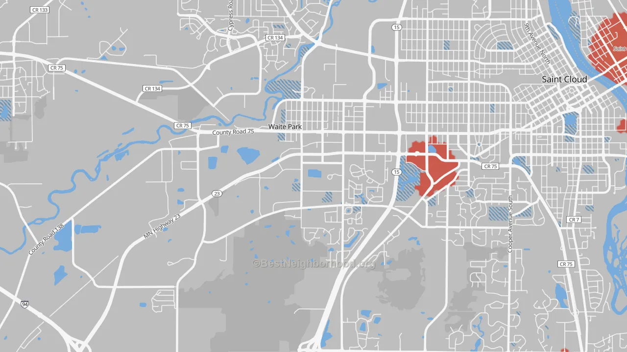Transit Grade map of Waite Park, MN