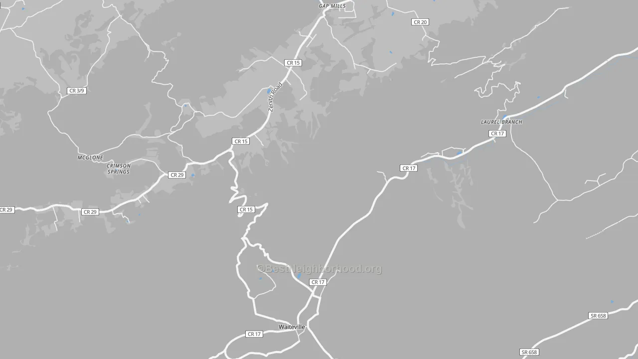 Transit Grade map of Waiteville, WV