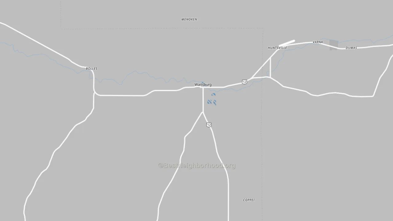 Transit Grade map of Waitsburg, WA