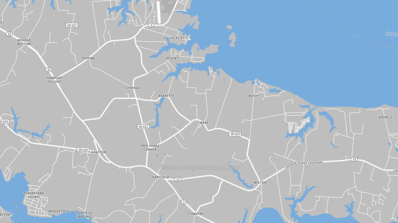 Transit Grade map of Wake, VA
