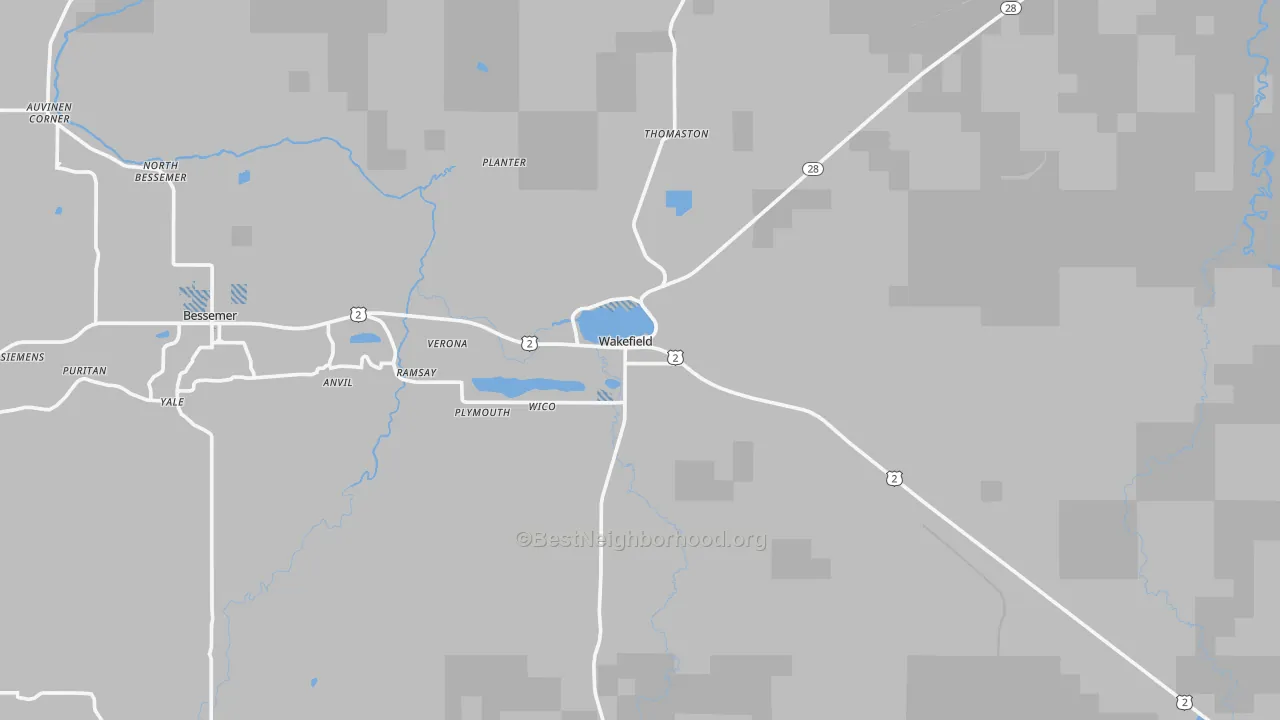 Transit Grade map of Wakefield, MI