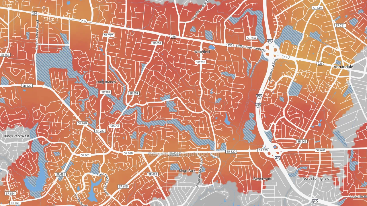 Transit Grade map of Wakefield Park, Annandale, VA