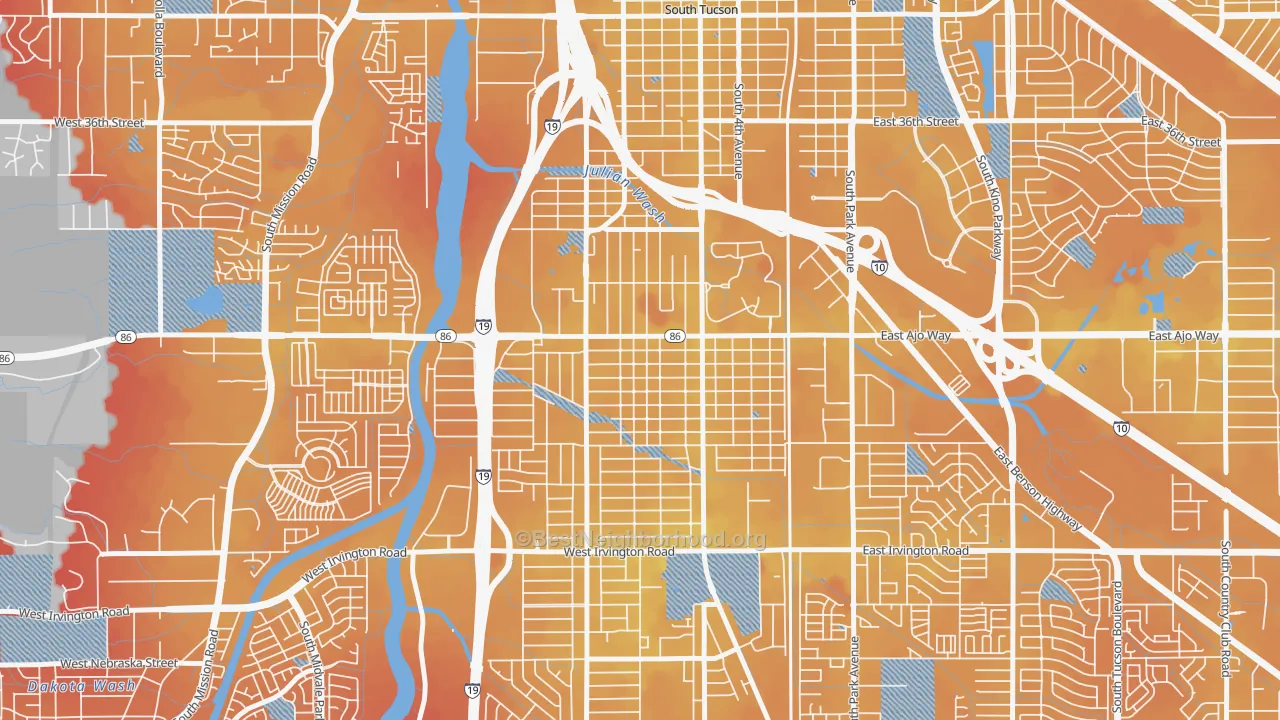 Transit Grade map of Wakefield, Tucson, AZ