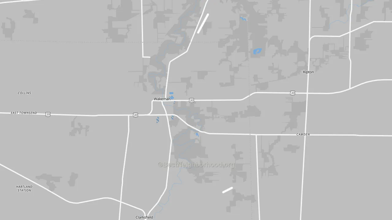 Transit Grade map of Wakeman, OH
